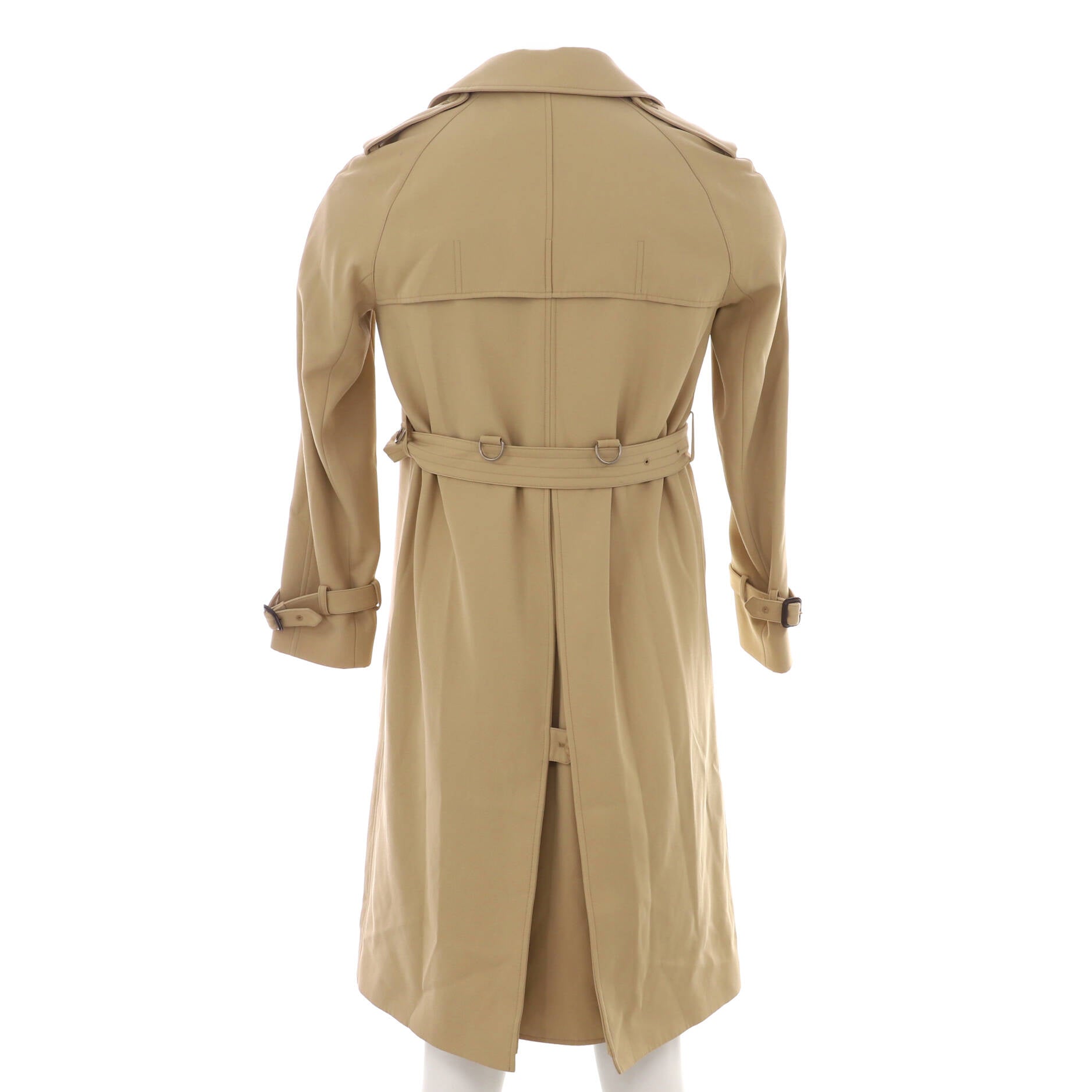 Men's Double Breasted Trench Coat Polyester and Wool