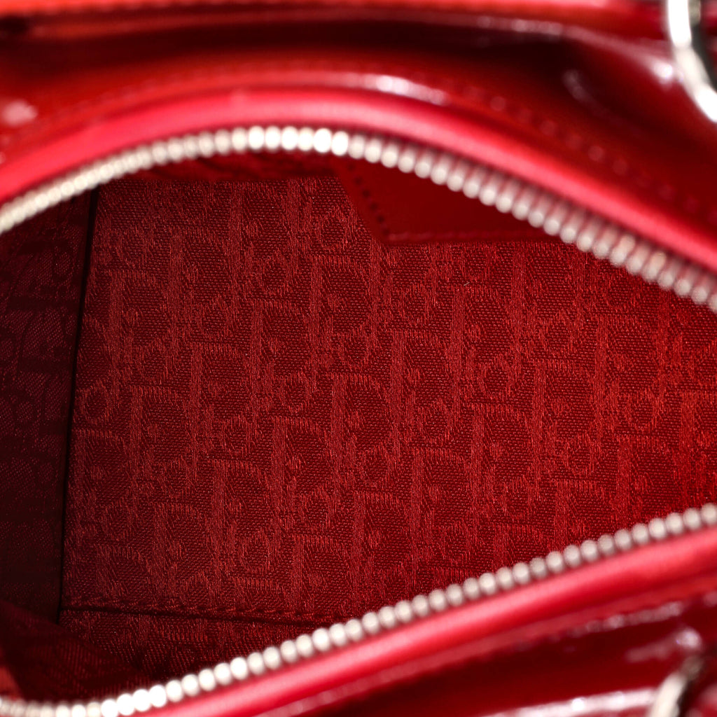 Lady Dior Bag Cannage Quilt Patent Medium