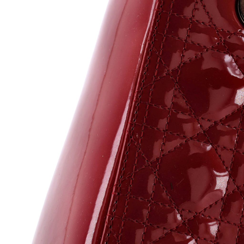 Lady Dior Bag Cannage Quilt Patent Medium