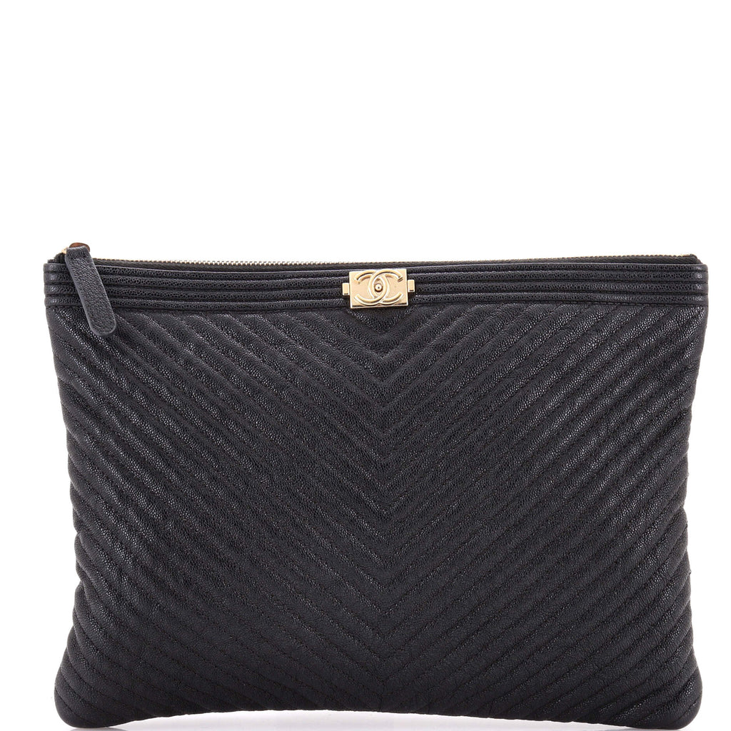Boy O Case Clutch Chevron Caviar Medium