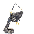 Saddle Handbag with Strap Oblique Canvas Mini