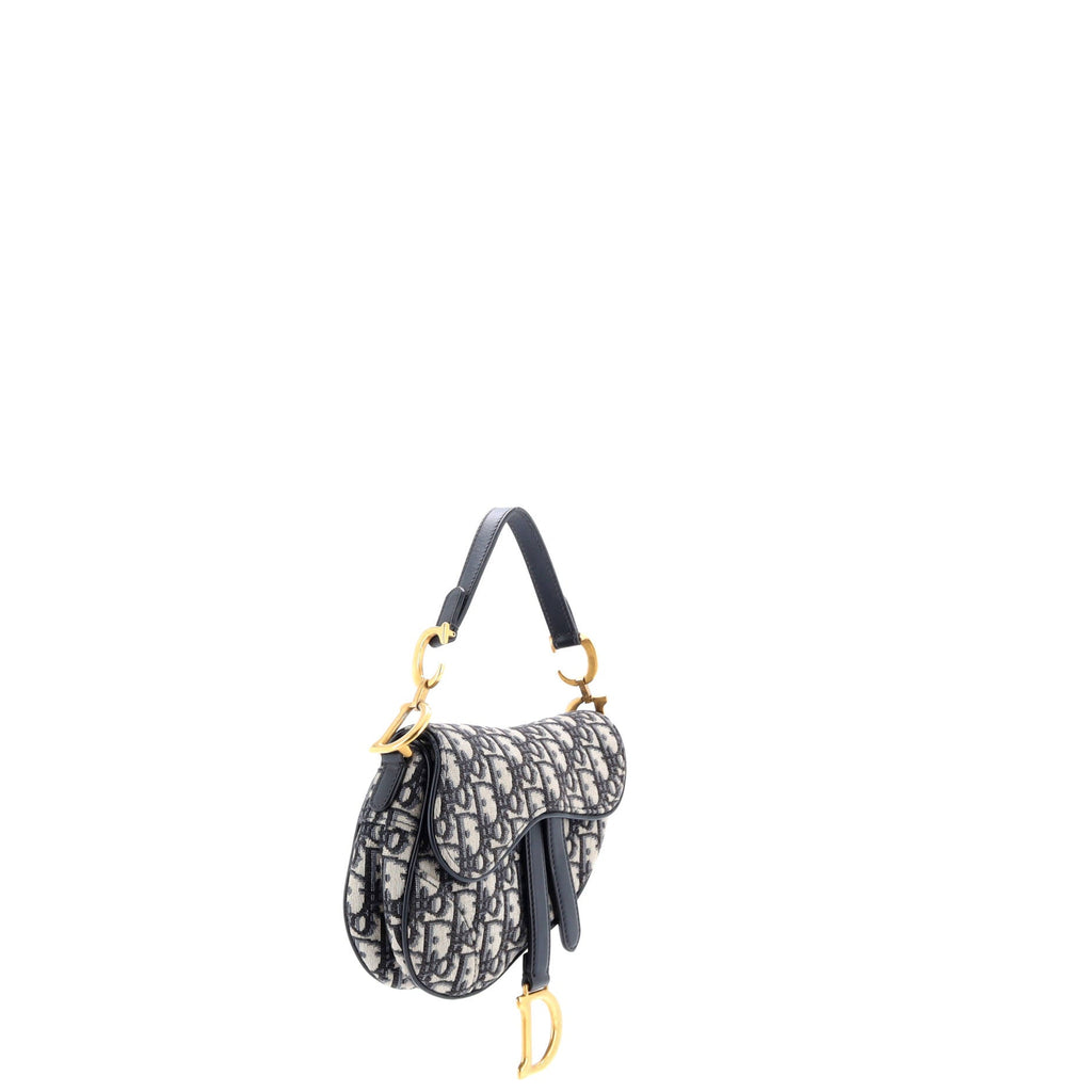 Saddle Handbag with Strap Oblique Canvas Mini