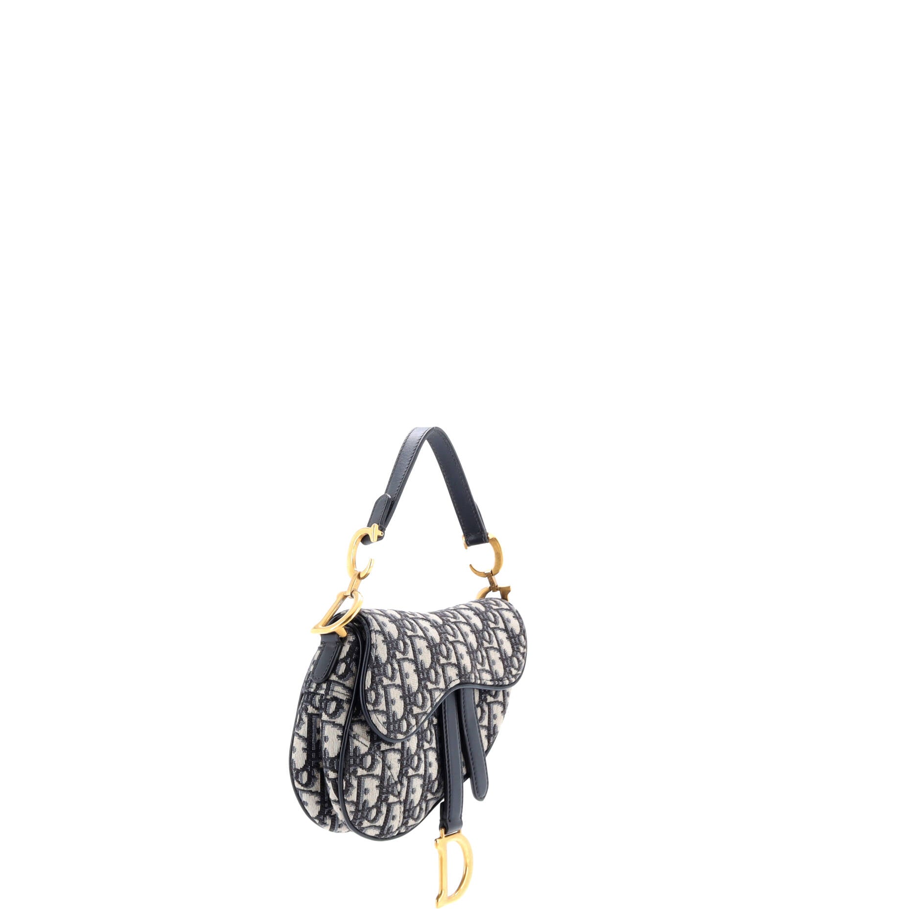 Saddle Handbag with Strap Oblique Canvas Mini