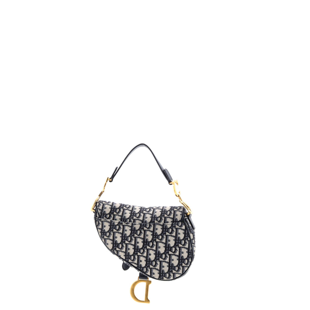 Saddle Handbag with Strap Oblique Canvas Mini