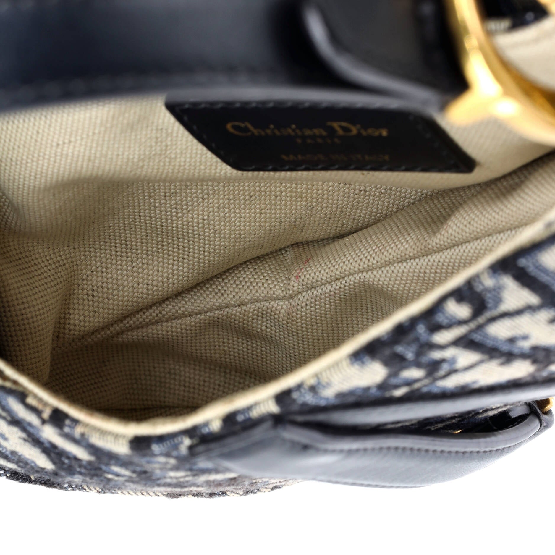 Saddle Handbag with Strap Oblique Canvas Mini