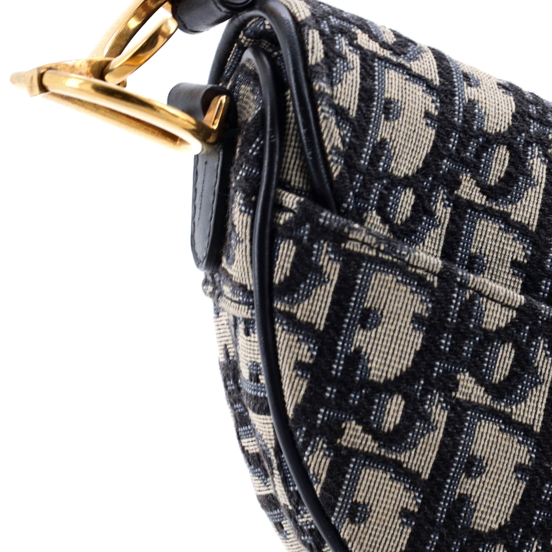 Saddle Handbag with Strap Oblique Canvas Mini