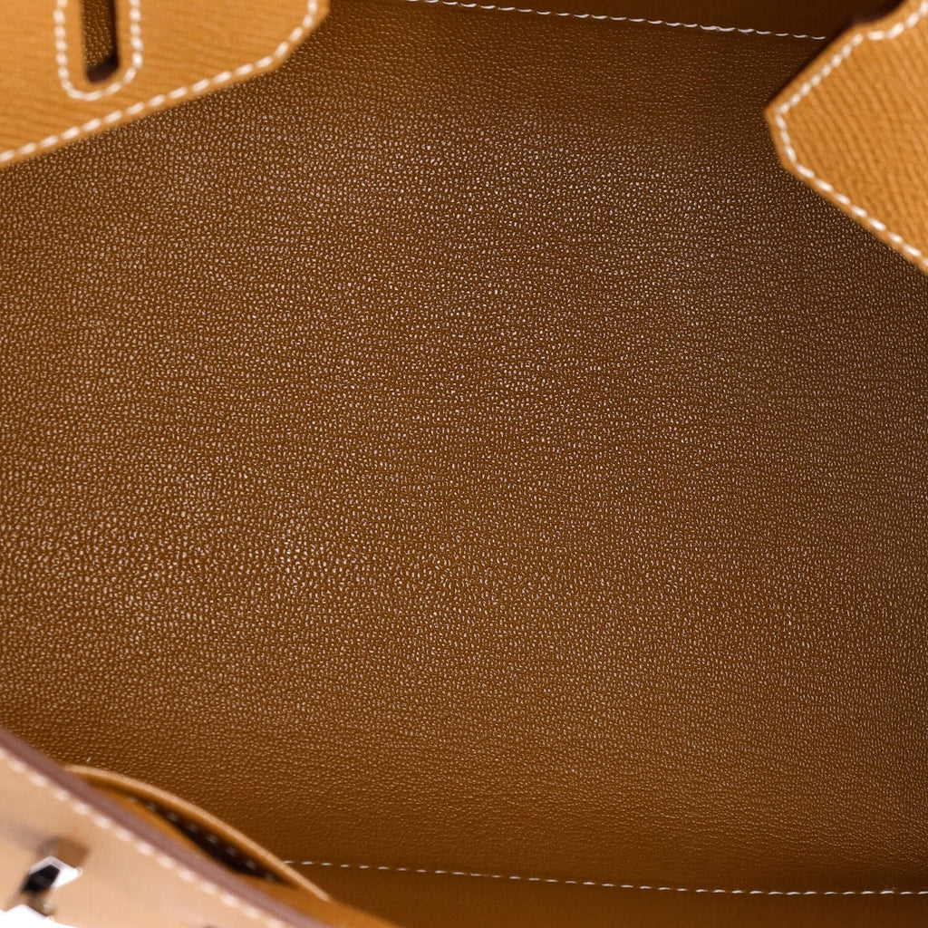 Birkin Sellier Bag Gold Epsom with Palladium Hardware 25