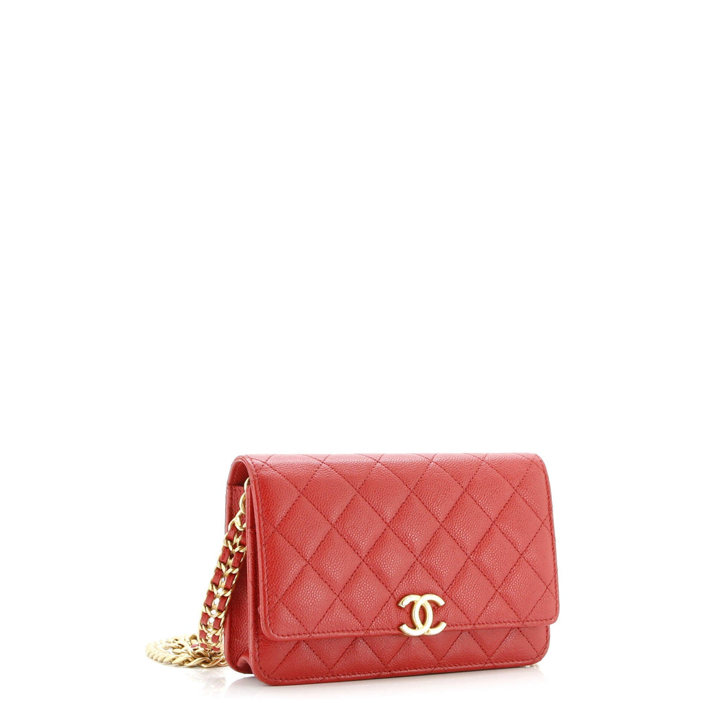 Chain Melody Wallet on Chain Quilted Caviar