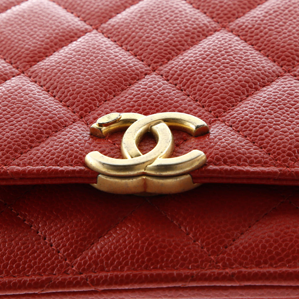 Chain Melody Wallet on Chain Quilted Caviar