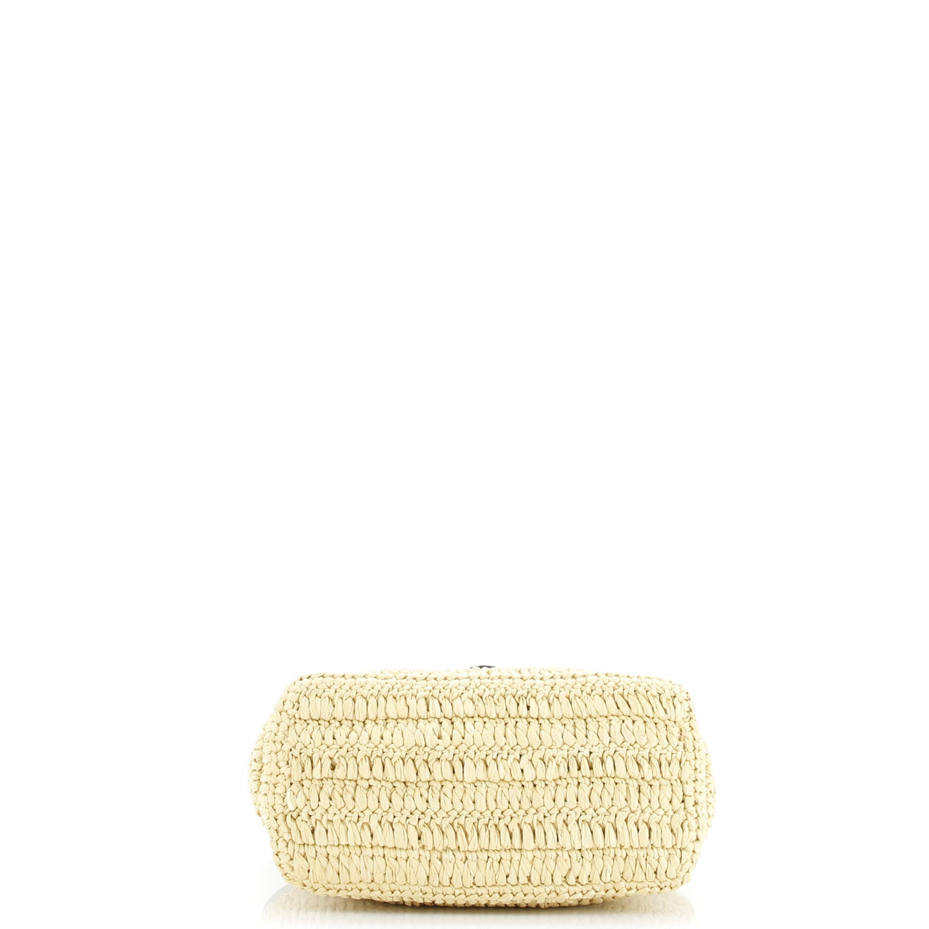 Logo Shopping Tote Raffia and Leather Small