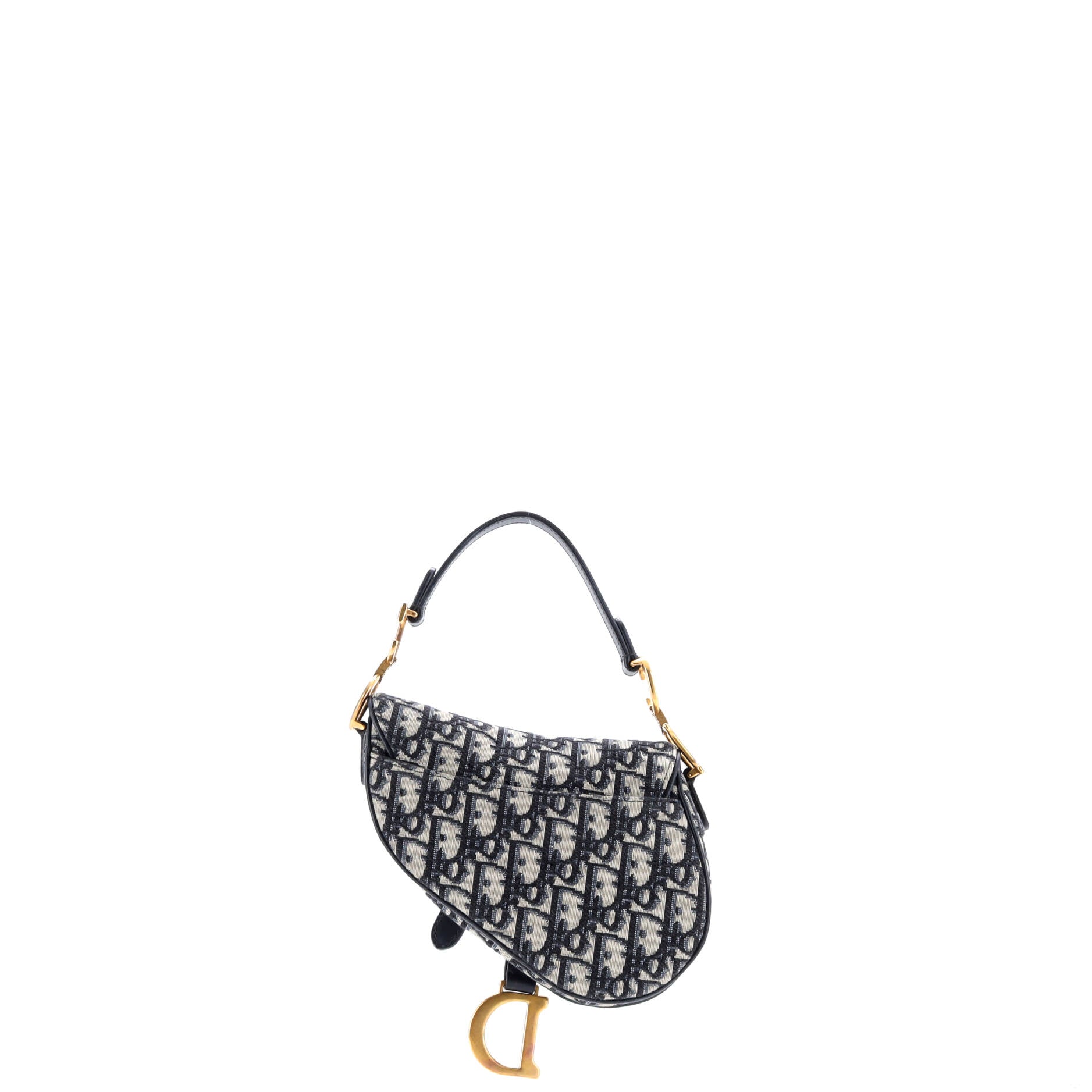 Saddle Handbag with Strap Oblique Canvas Mini