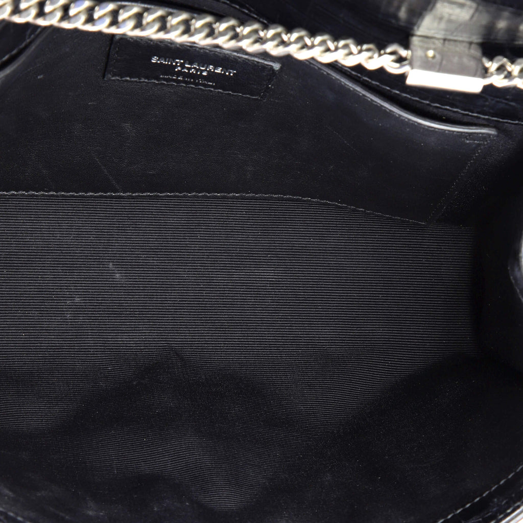 Classic Monogram Tassel Crossbody Bag Crocodile Embossed Leather Medium