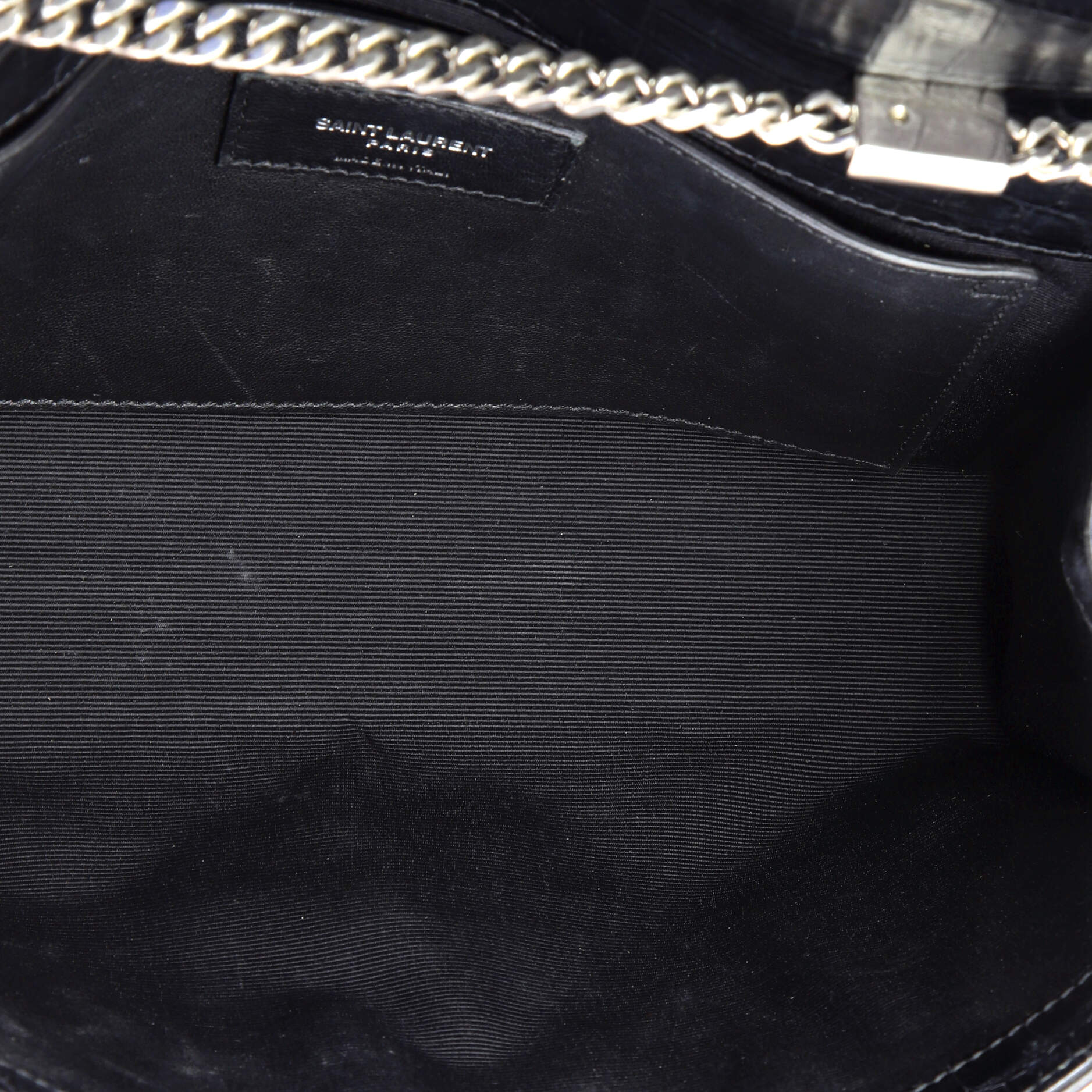 Classic Monogram Tassel Crossbody Bag Crocodile Embossed Leather Medium