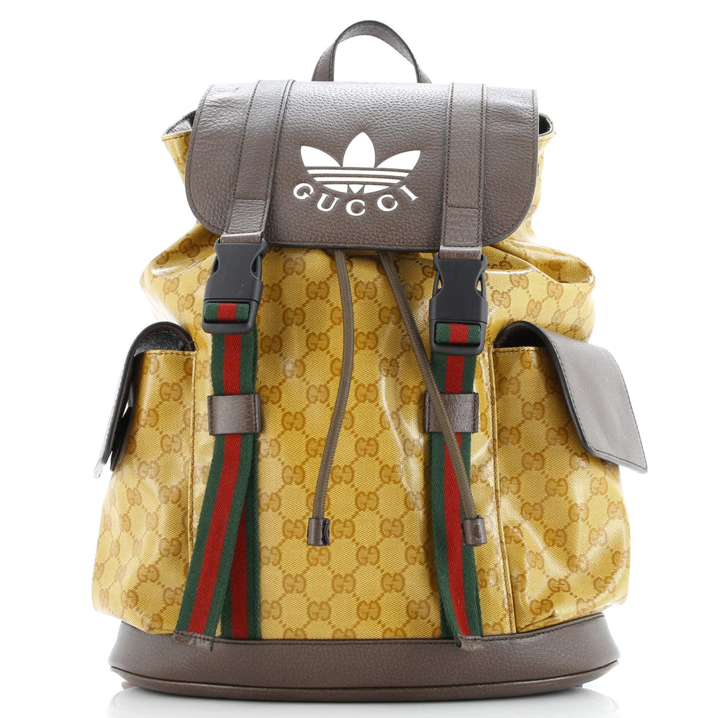 x adidas Double Pocket Buckle Backpack GG Coated Canvas Medium