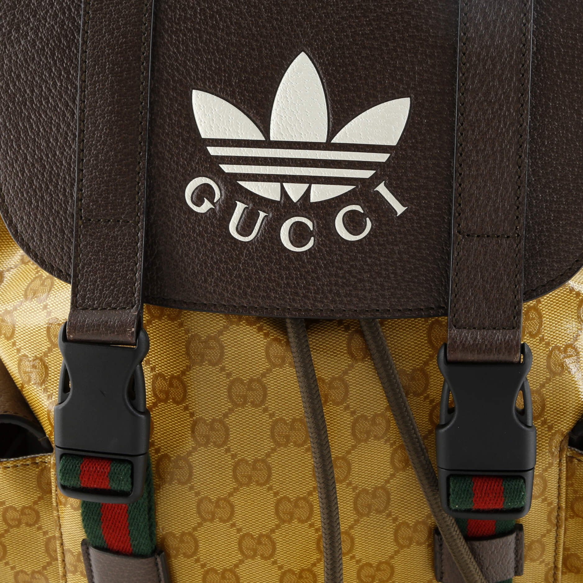 x adidas Double Pocket Buckle Backpack GG Coated Canvas Medium