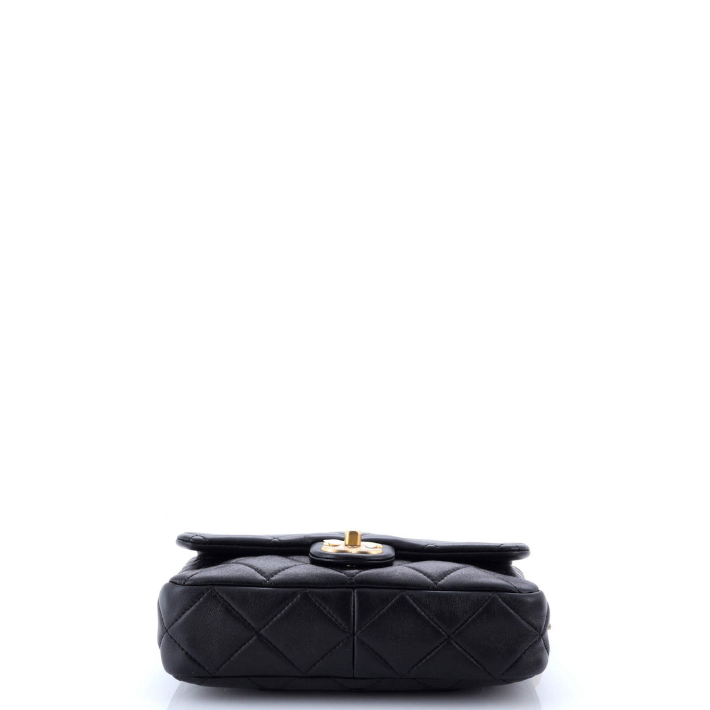 CC Chunky Chain Flap Bag Quilted Lambskin Small