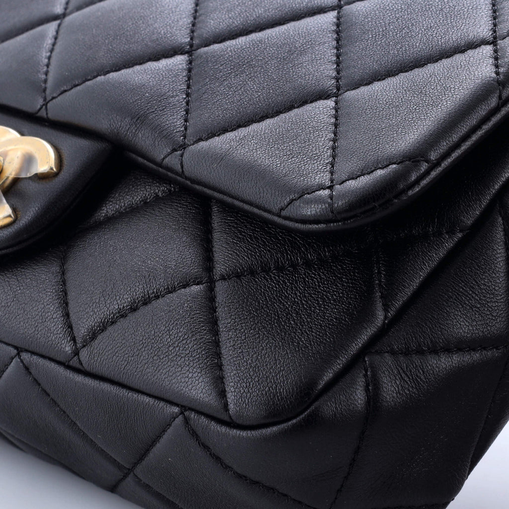 CC Chunky Chain Flap Bag Quilted Lambskin Small