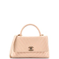 Coco Top Handle Bag Chevron Calfskin Small