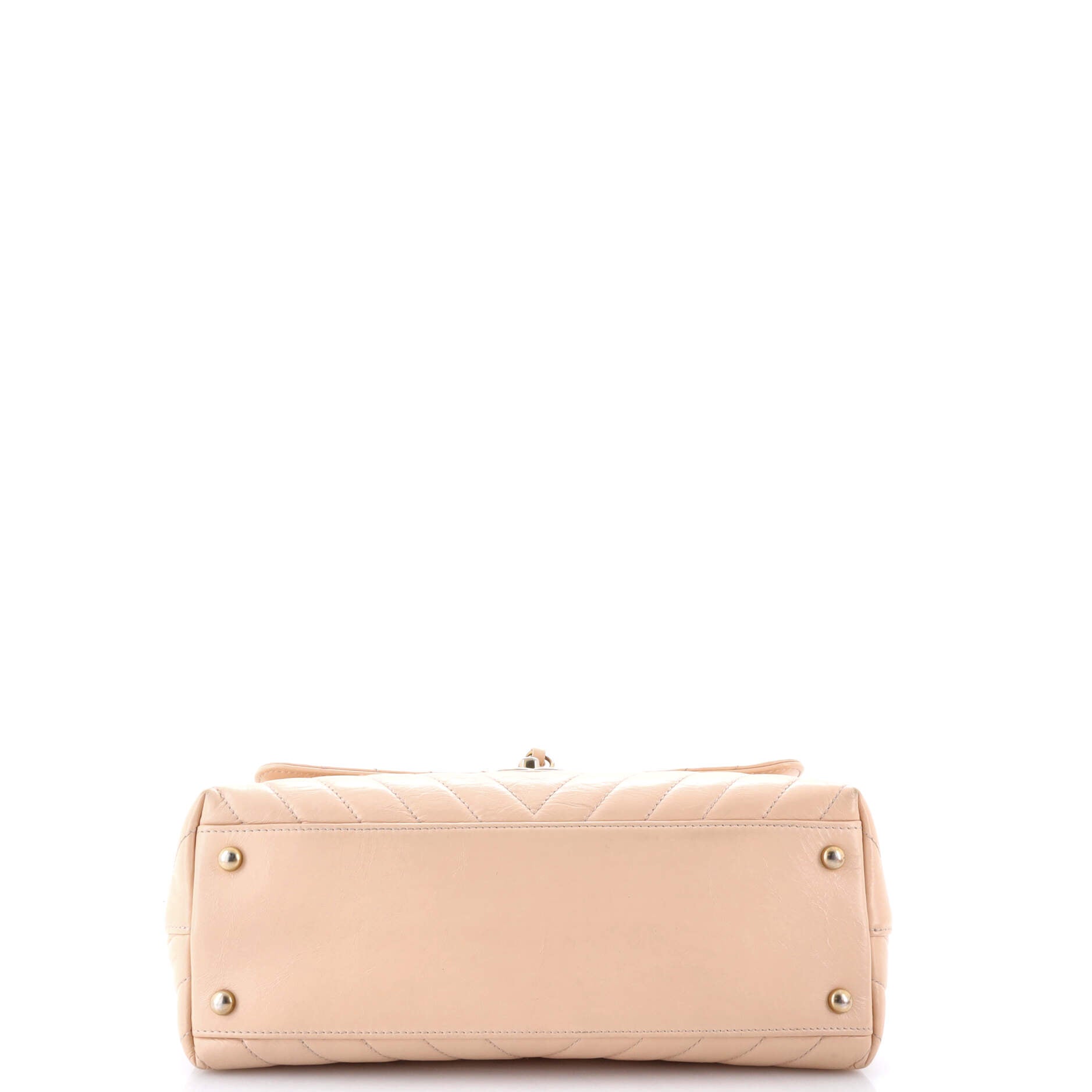 Coco Top Handle Bag Chevron Calfskin Small