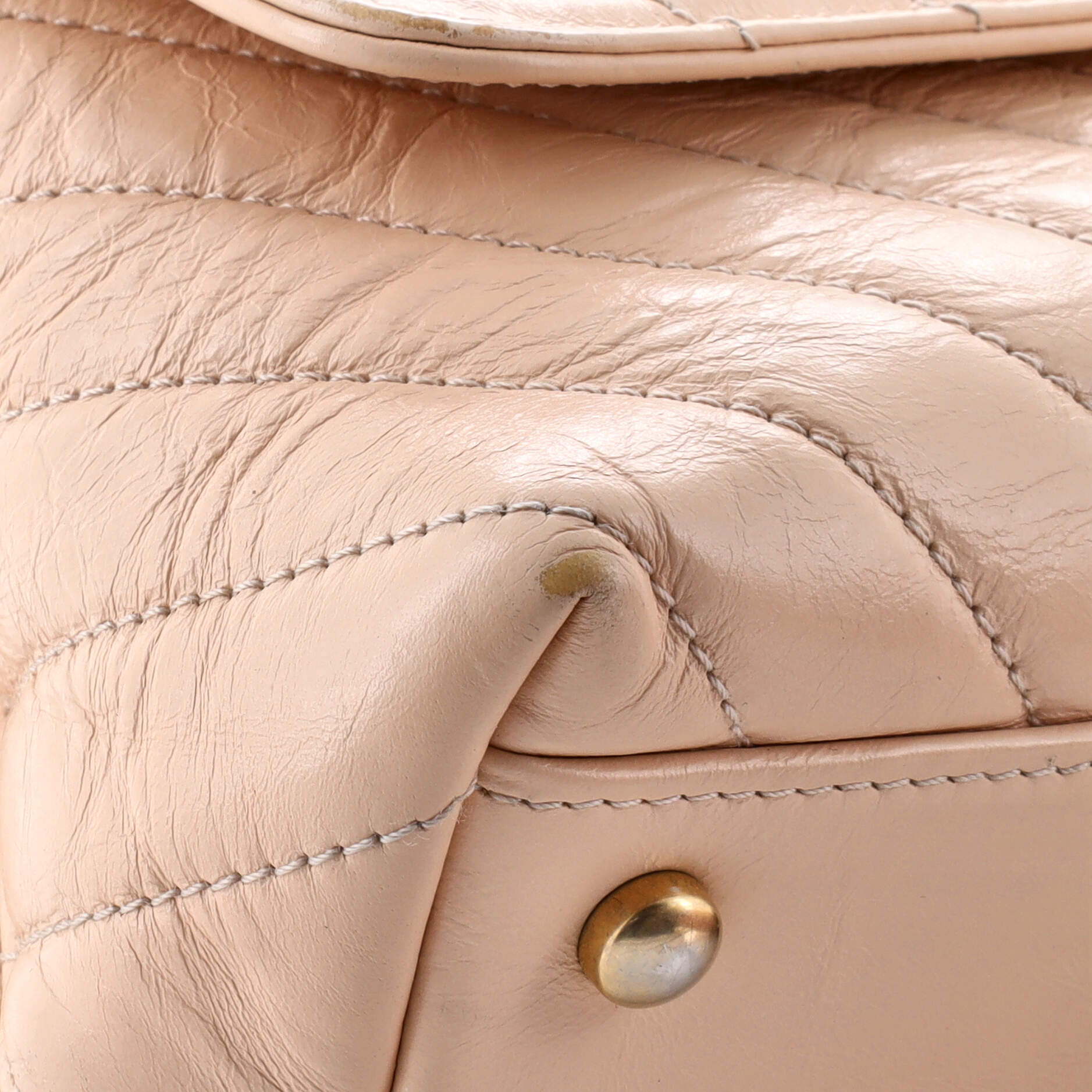 Coco Top Handle Bag Chevron Calfskin Small