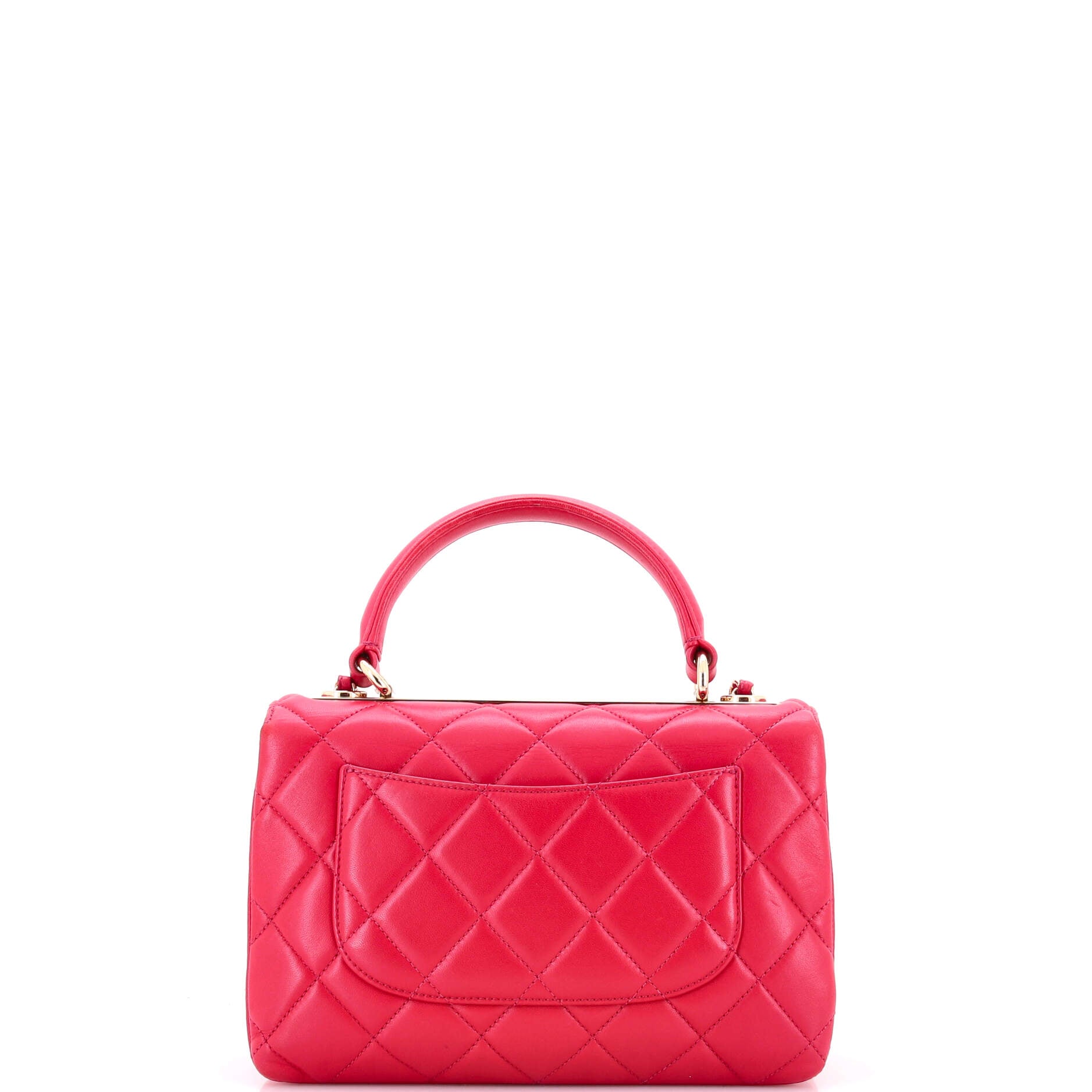 Trendy CC Top Handle Bag Quilted Lambskin Small