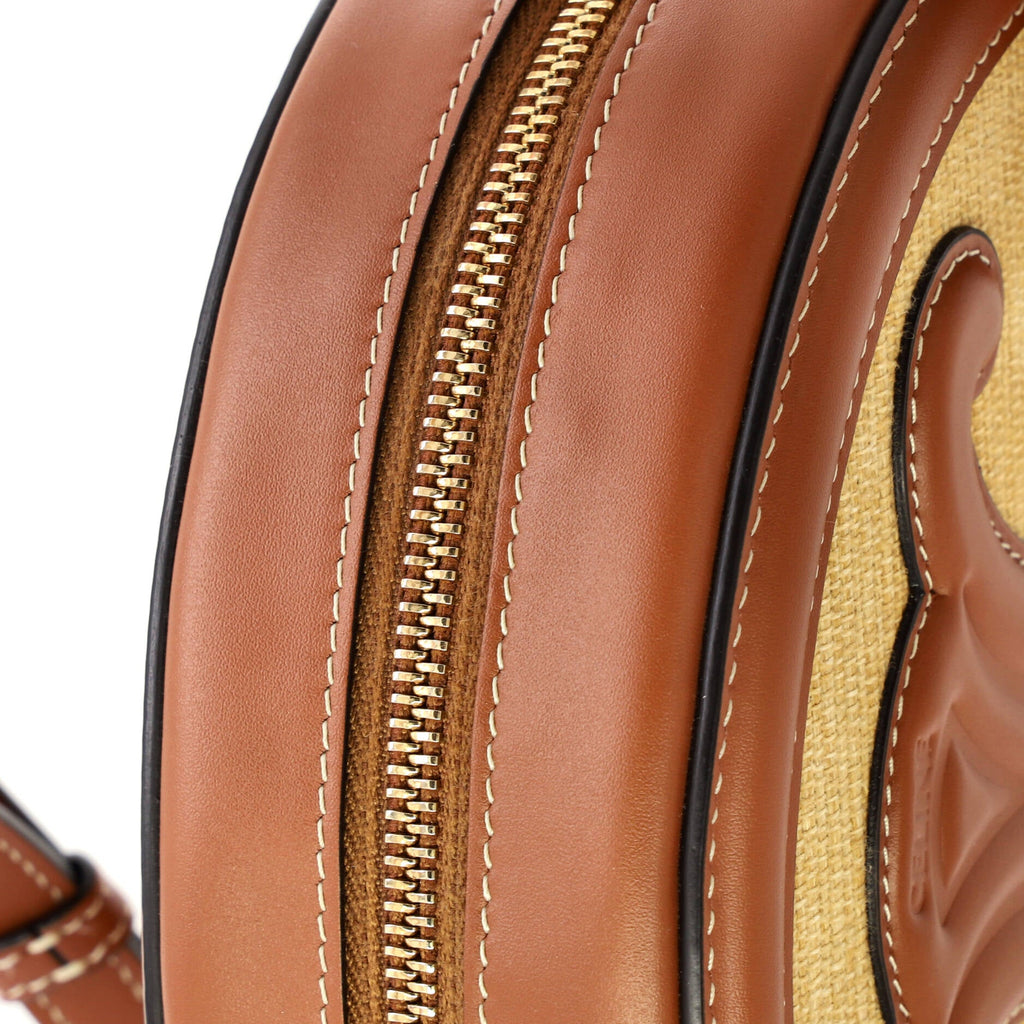 Triomphe Oval Crossbody Bag Canvas and Leather