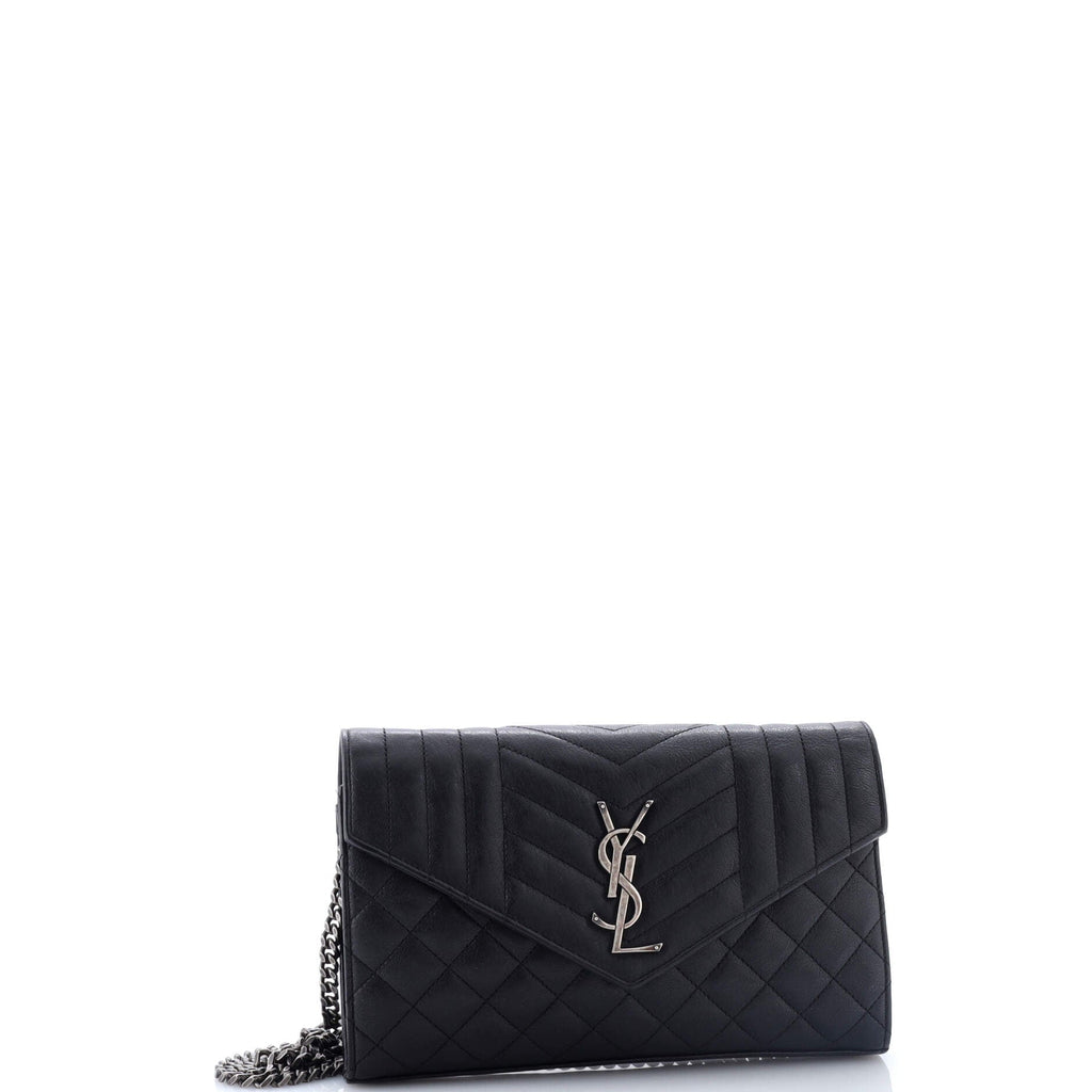 Classic Monogram Chain Wallet Mixed Matelasse Leather Medium