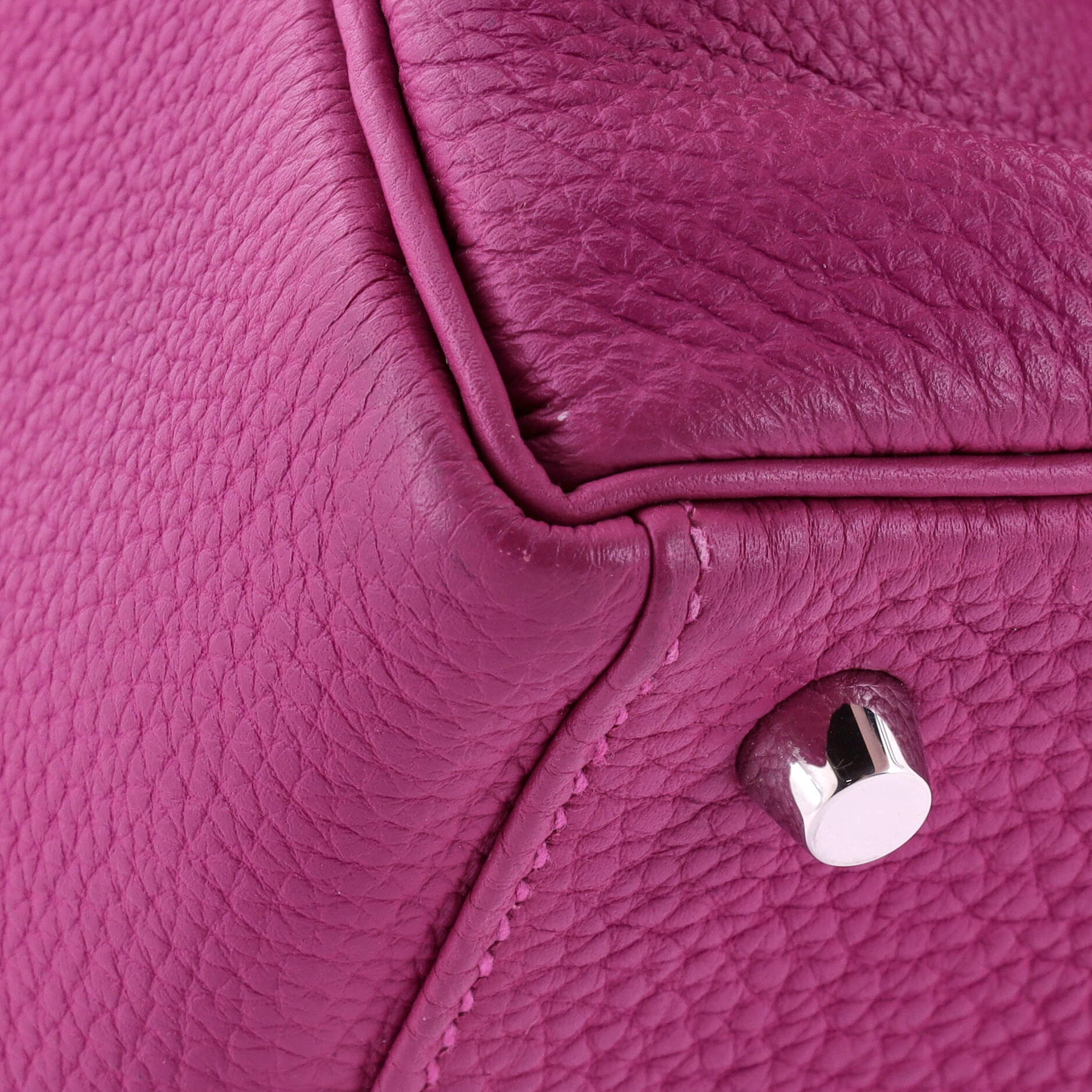 Kelly Handbag Rose Pourpre Togo with Palladium Hardware 28