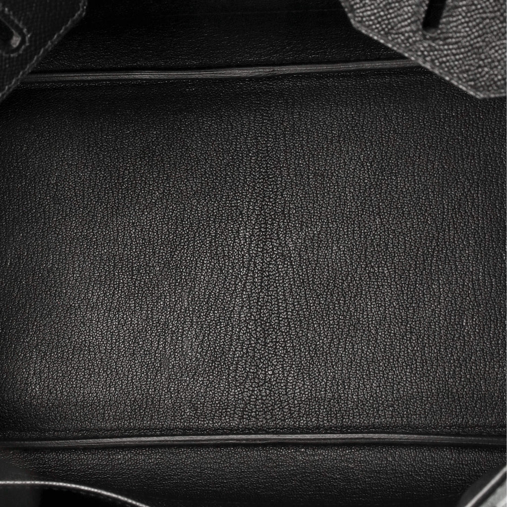 Birkin Handbag Noir Epsom with Palladium Hardware 30