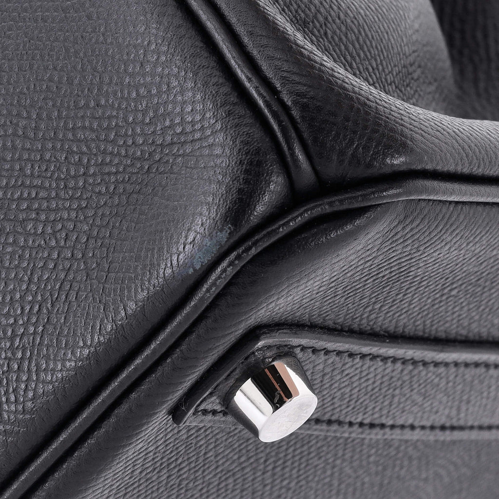 Birkin Handbag Noir Epsom with Palladium Hardware 30
