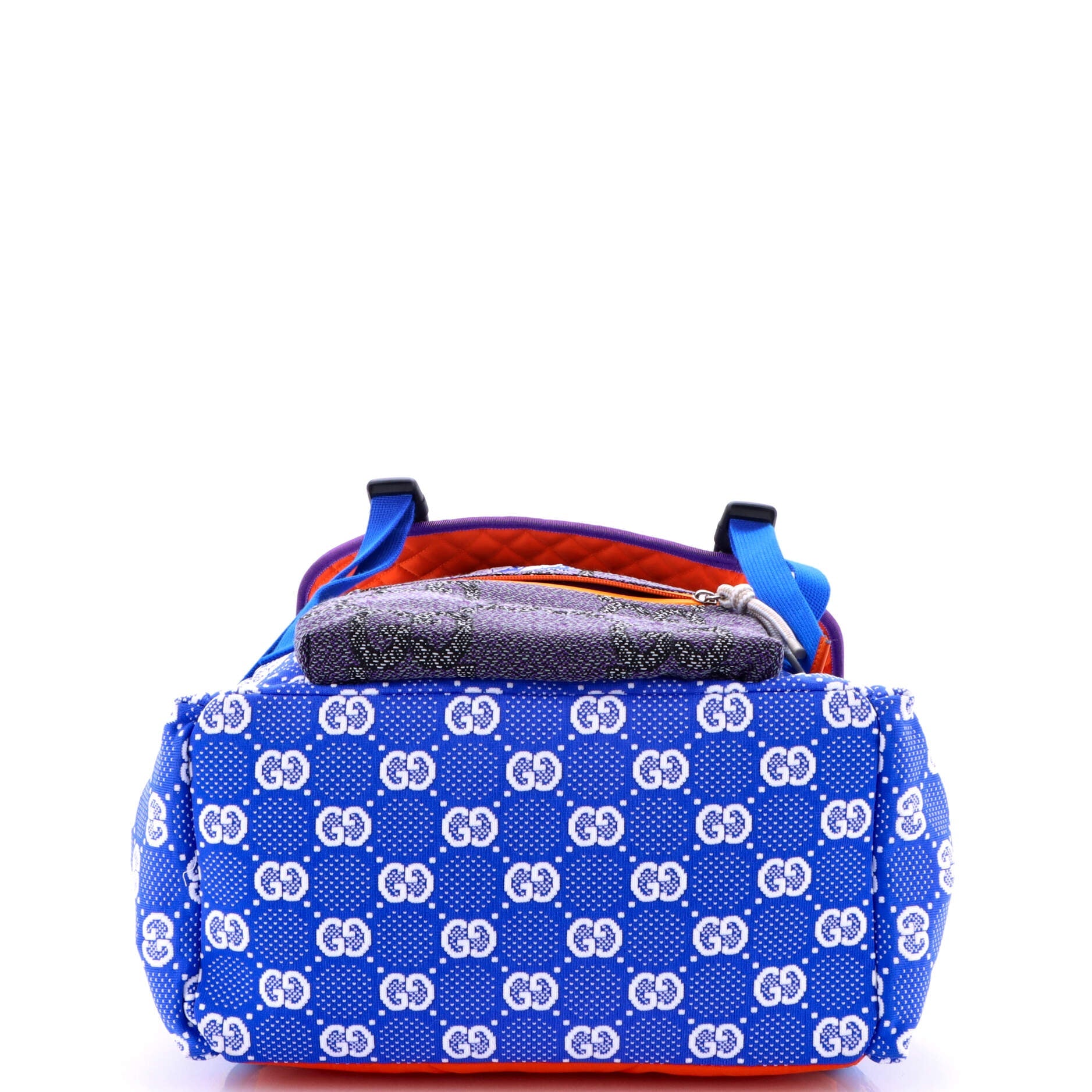 Panelled Double Buckle Backpack GG Jacquard Nylon and Rubber Large