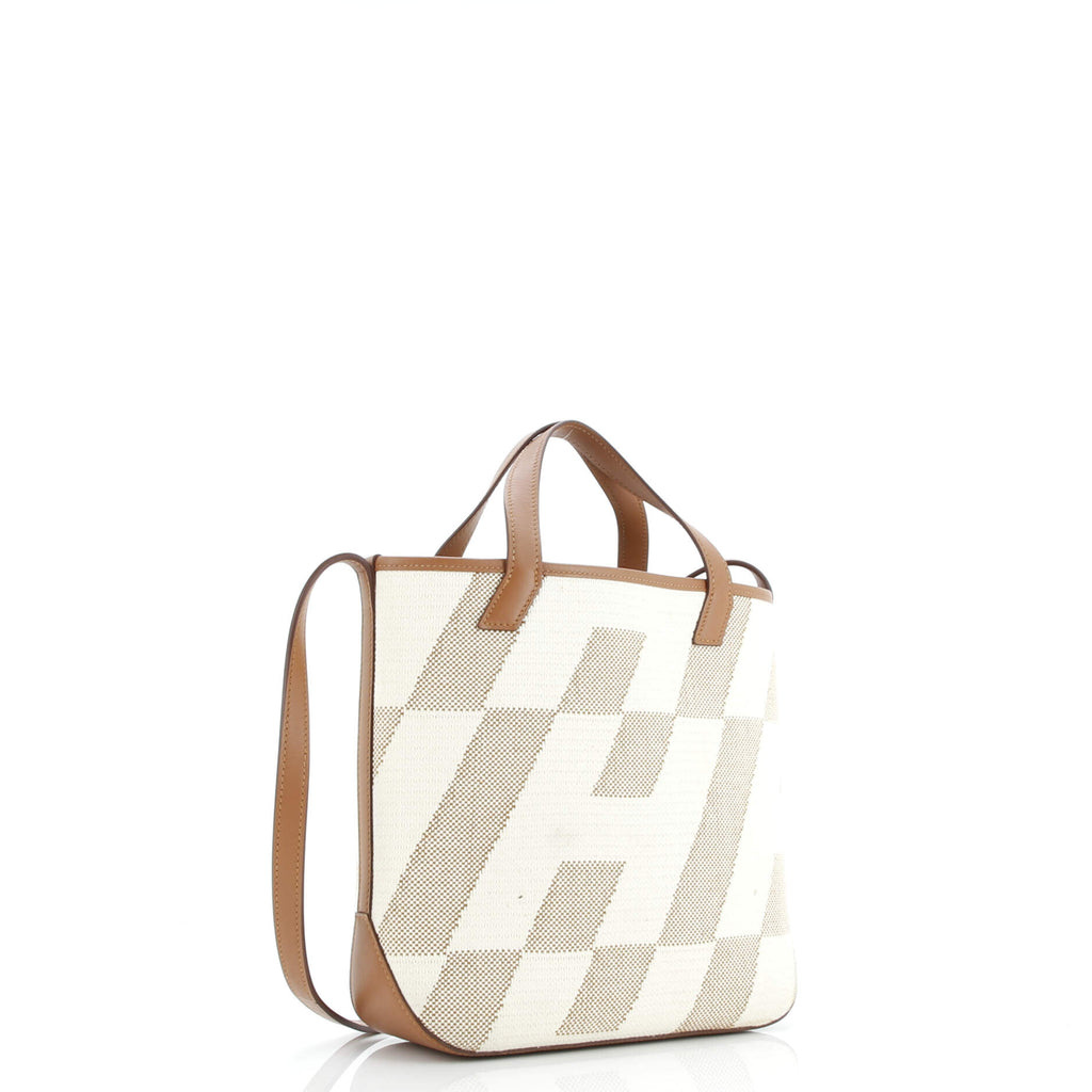 Cabas H en Biais Tote Canvas with Leather 27