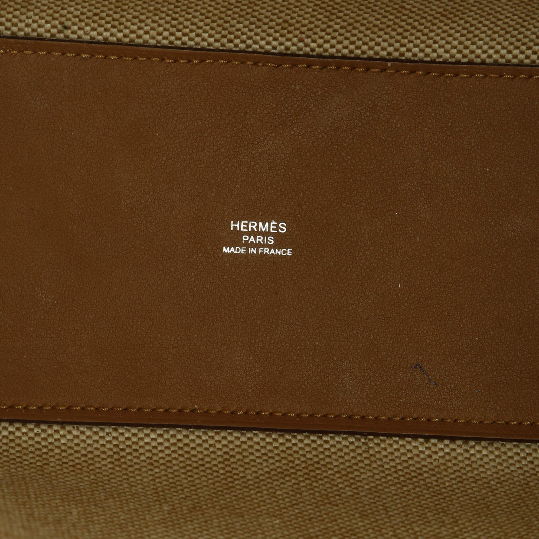 Cabas H en Biais Tote Canvas with Leather 27