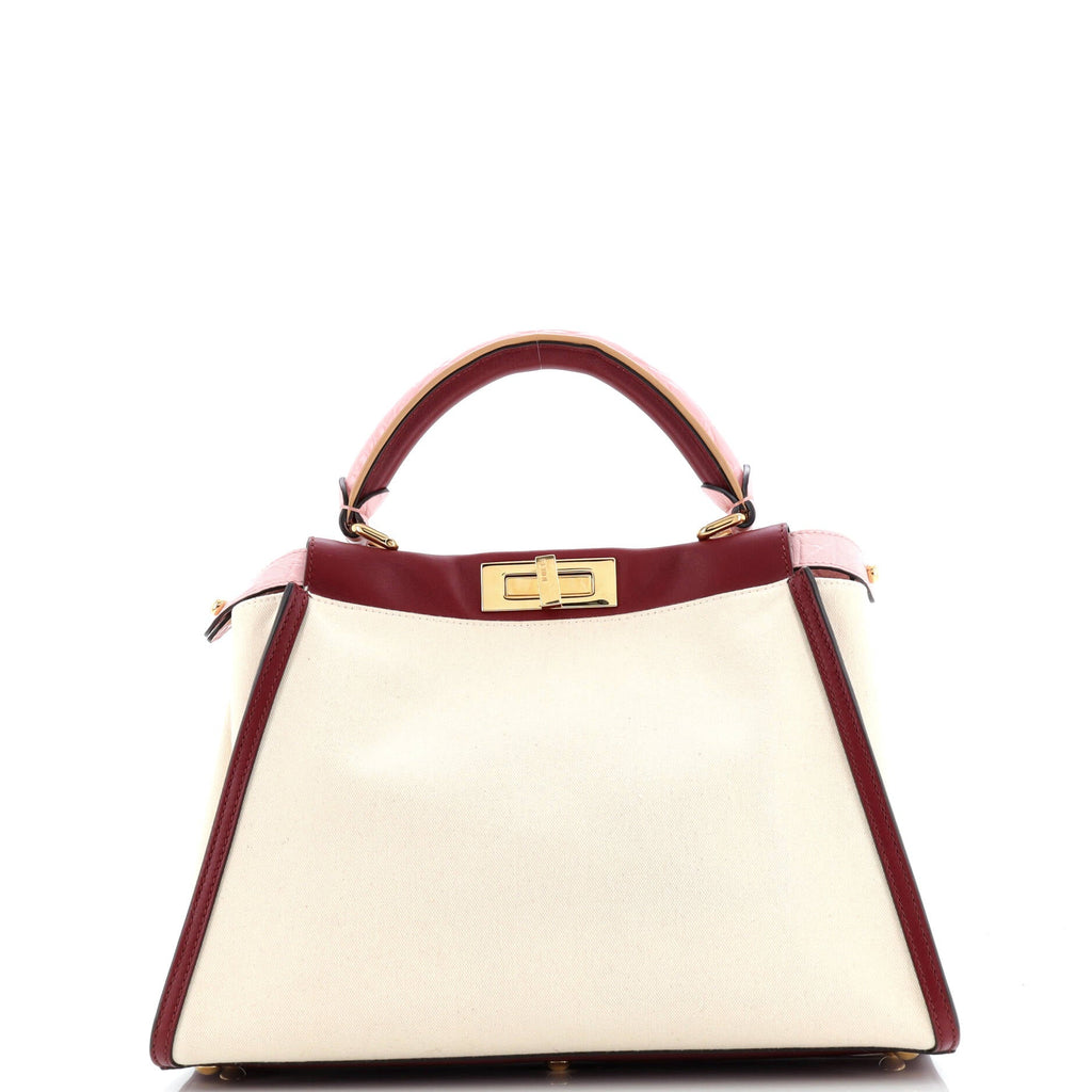 Peekaboo Bag Canvas with Crocodile Embossed Leather Regular