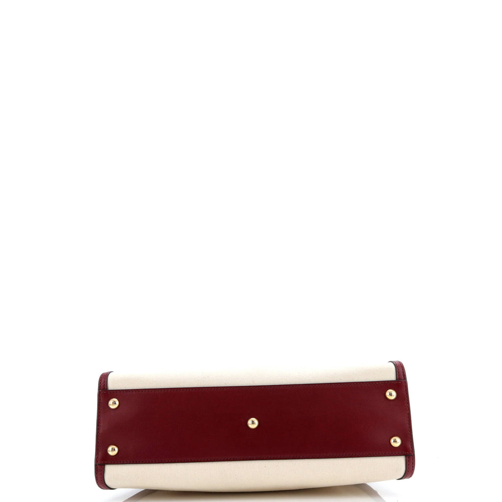 Peekaboo Bag Canvas with Crocodile Embossed Leather Regular