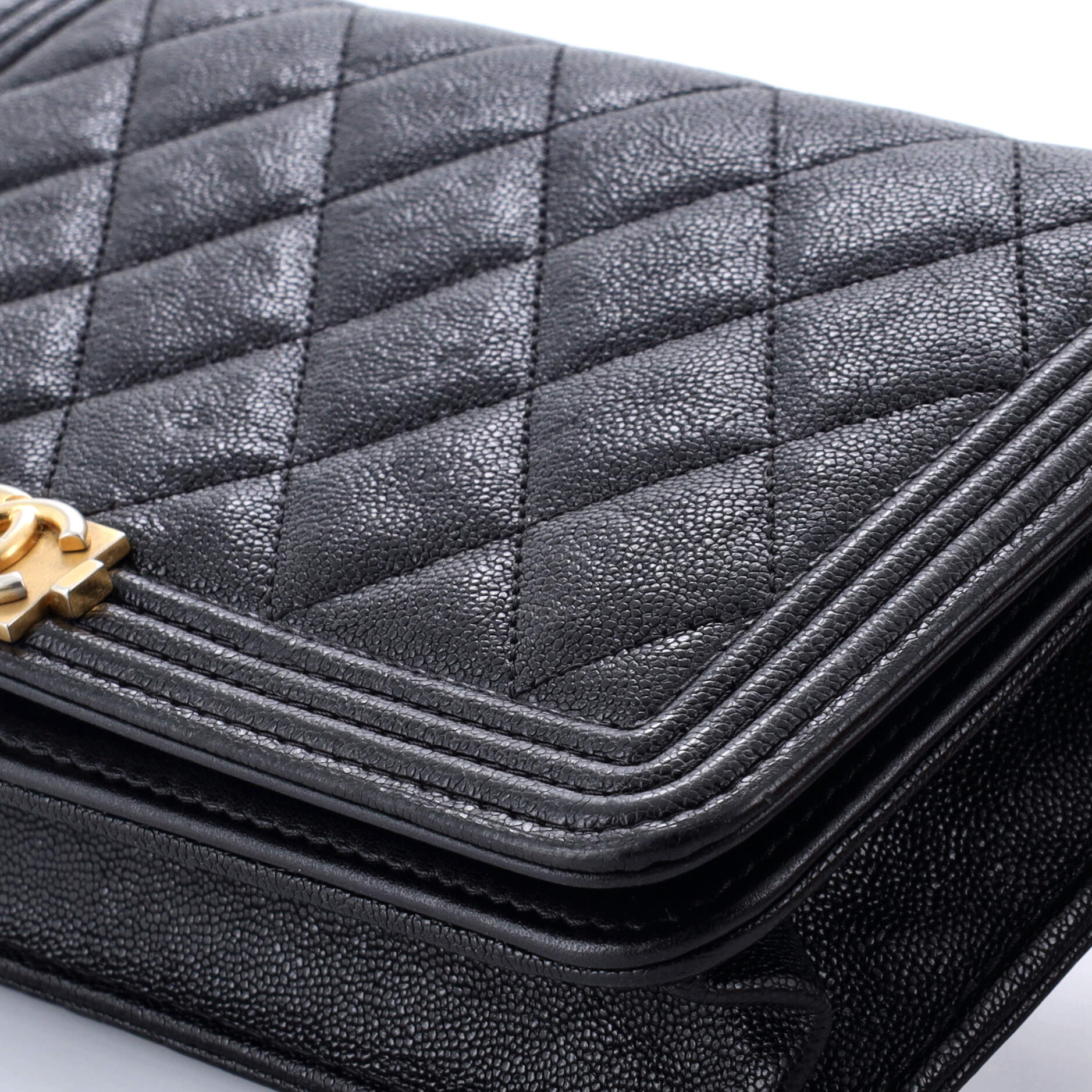 Boy Wallet on Chain Quilted Caviar