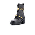 Women's Roman Stud Combat Ankle Boots Leather