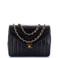 Vintage Envelope Flap Bag Chevron Lambskin Small