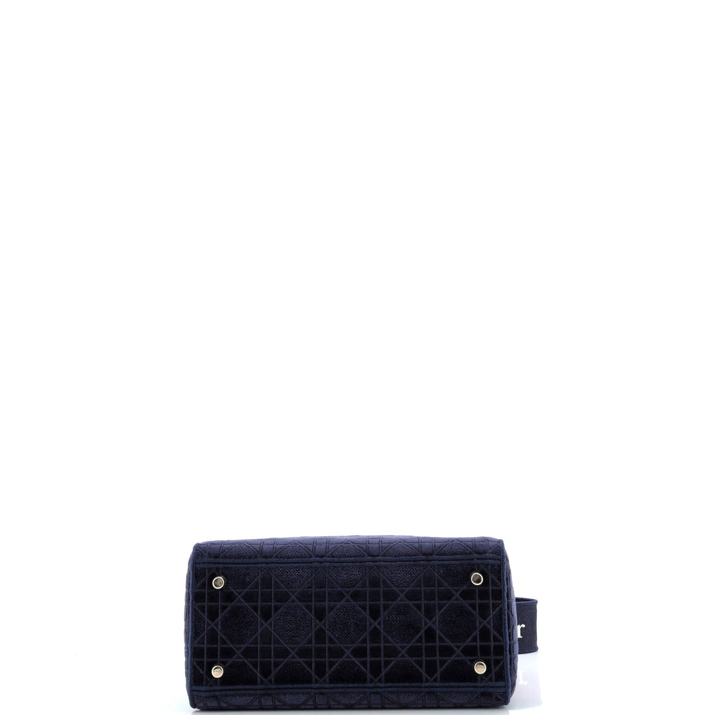 Lady D-Lite Bag Cannage Embroidered Velvet Medium