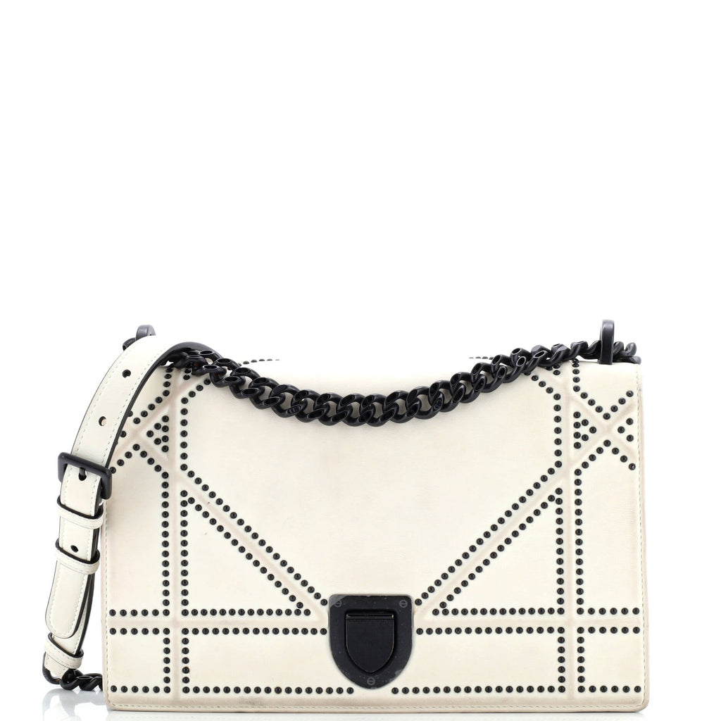 Diorama Flap Bag Studded Leather Medium