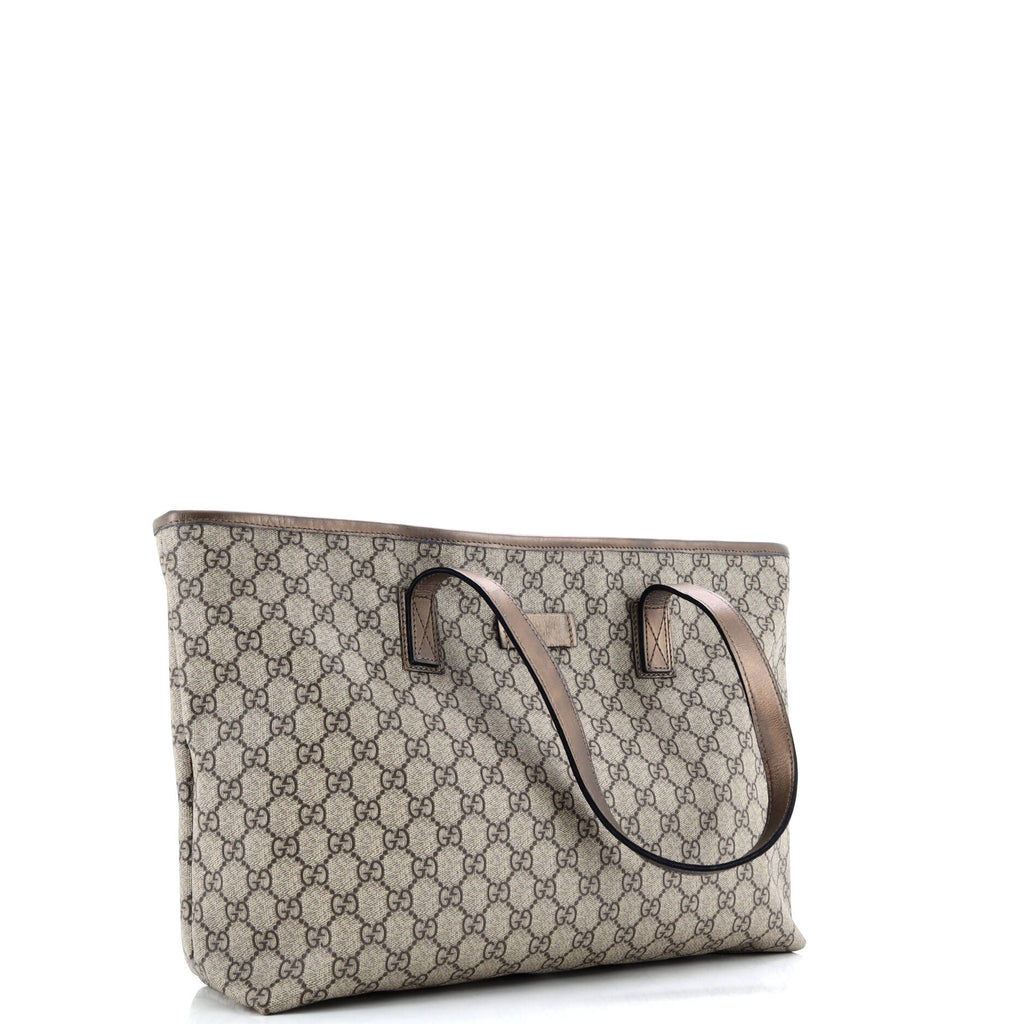 Plus Tote GG Coated Canvas with Leather Large