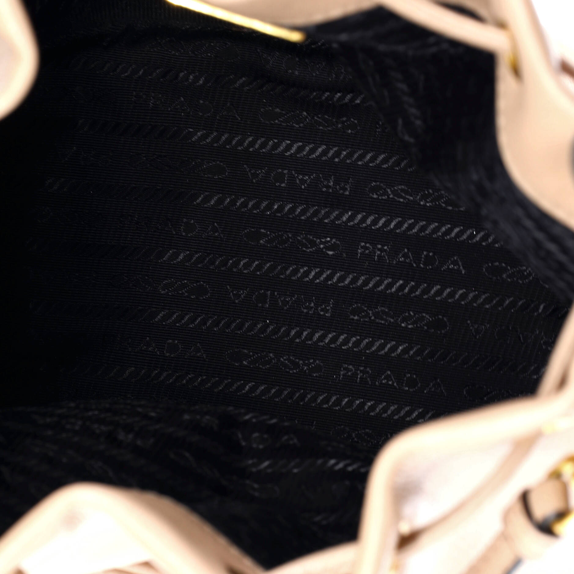 Logo Drawstring Bucket Bag Glace Calf Small