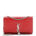 Classic Monogram Tassel Crossbody Bag Crocodile Embossed Leather Medium
