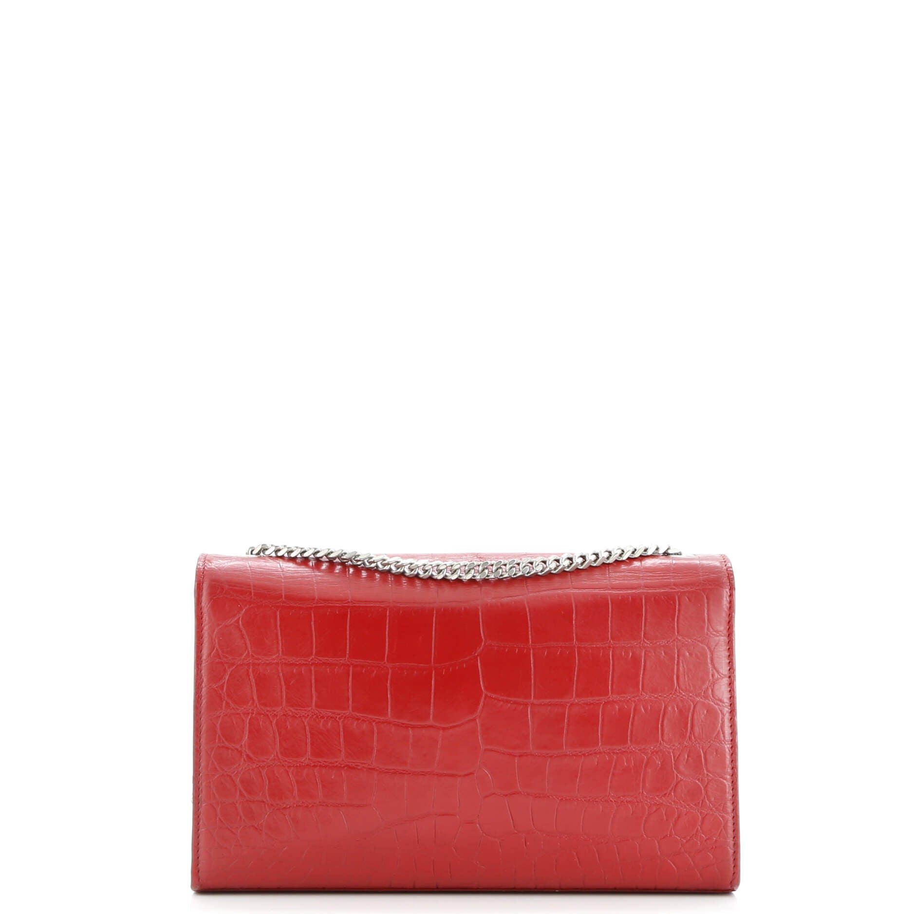 Classic Monogram Tassel Crossbody Bag Crocodile Embossed Leather Medium