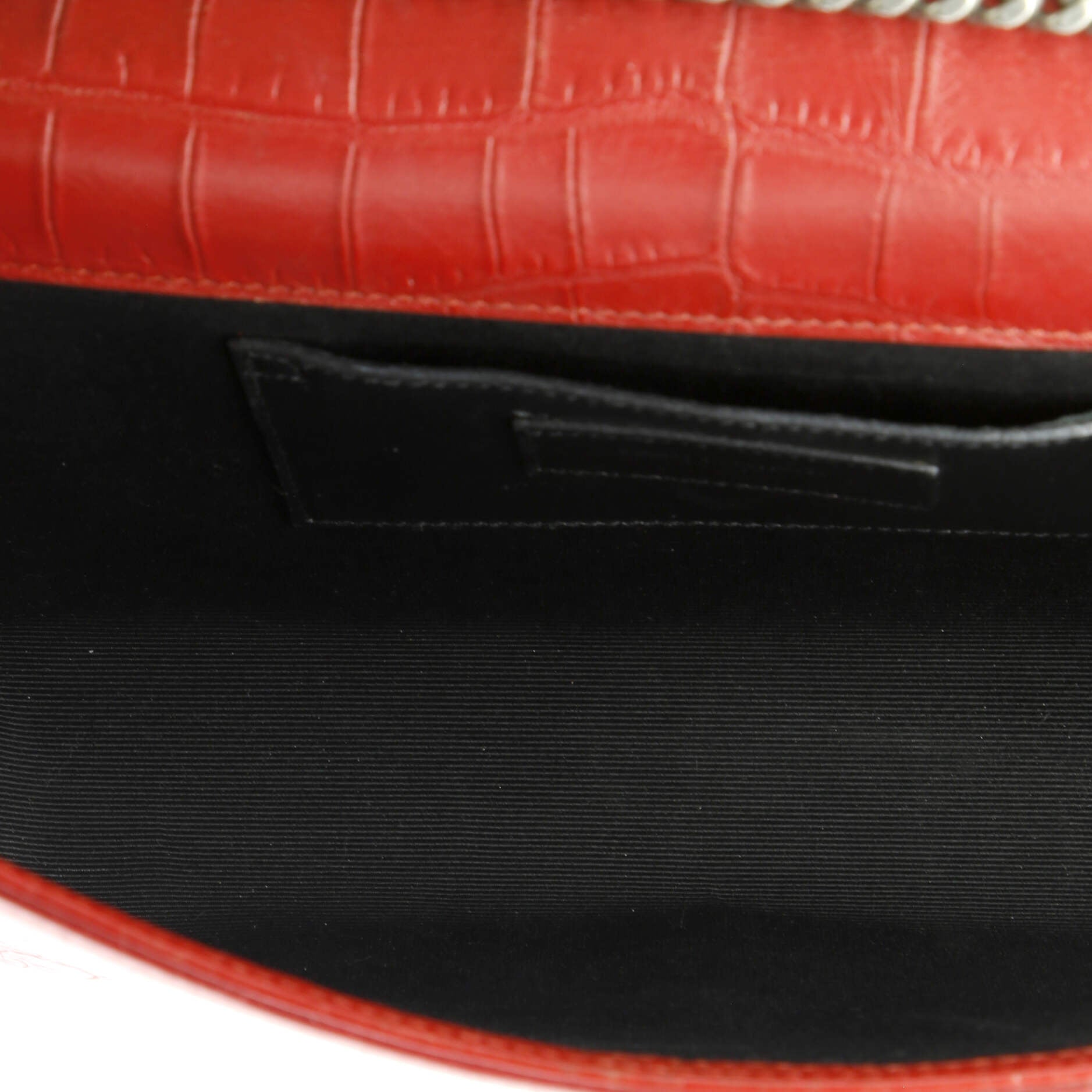 Classic Monogram Tassel Crossbody Bag Crocodile Embossed Leather Medium