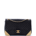 Rock the Corner Flap Bag Chevron Leather Medium