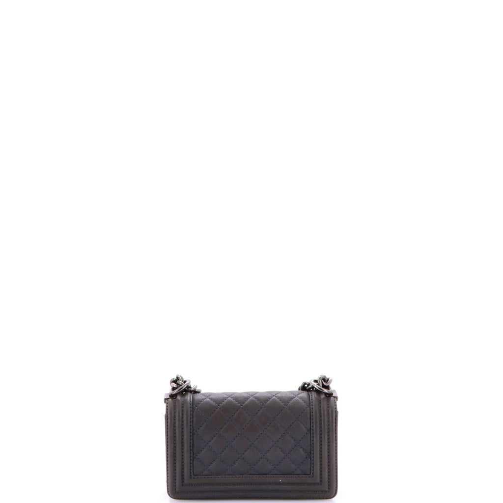 Paris-Dallas Boy Flap Bag Quilted Calfskin with Metal Adornments Small