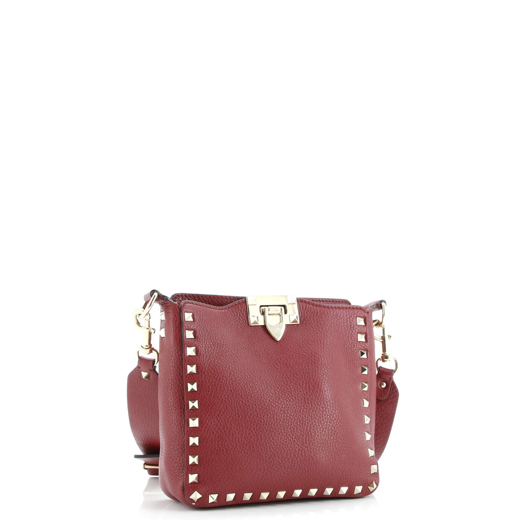 Rockstud Flip Lock Messenger Bag Leather Mini