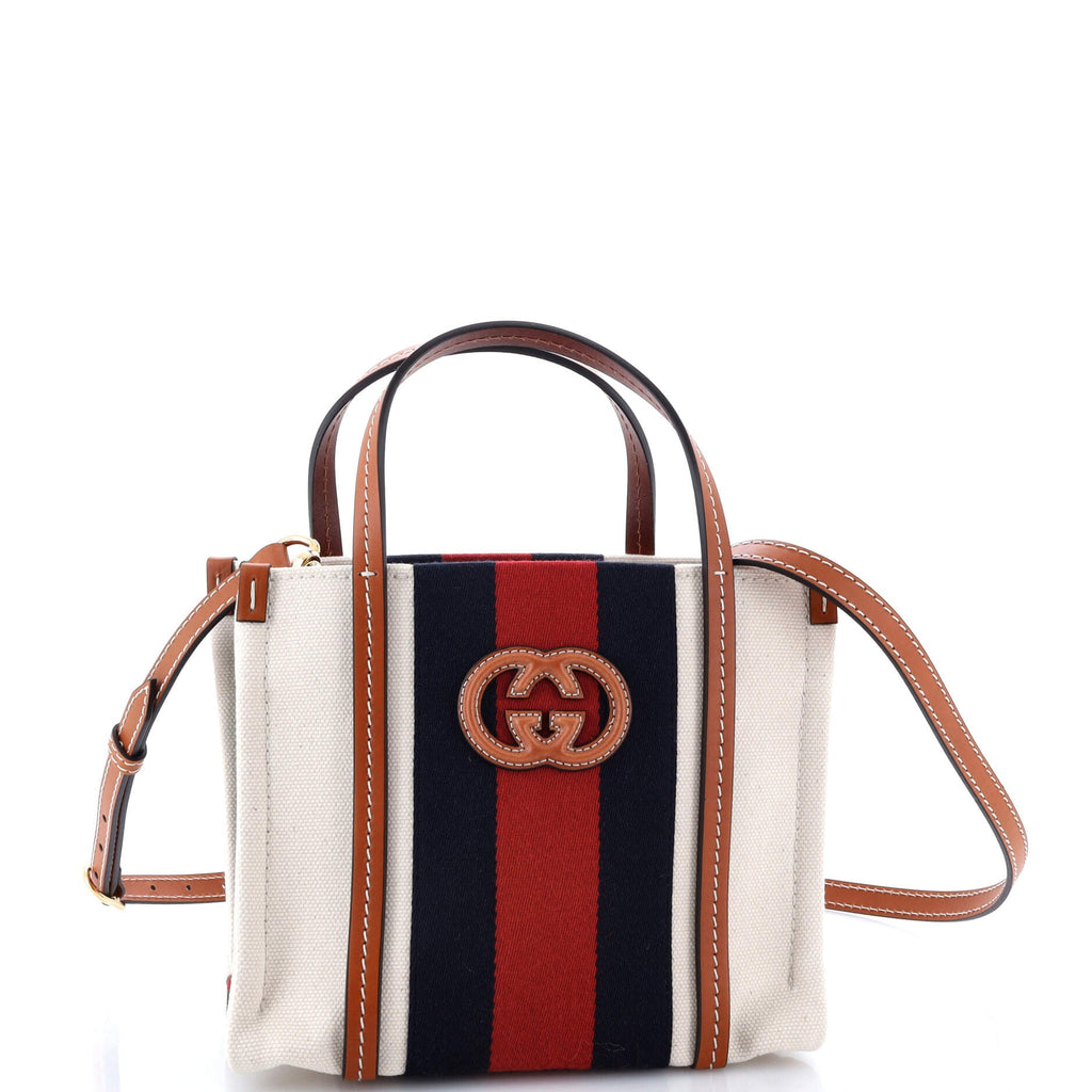 Interlocking G Web Tote Canvas Mini