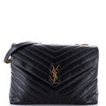 Loulou Shoulder Bag Matelasse Chevron Leather Large